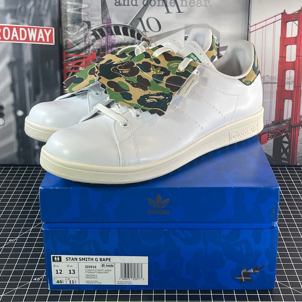🔥BAPE x ADIDAS STAN SMITH GOLF SHOES Mens size 12 US🔥